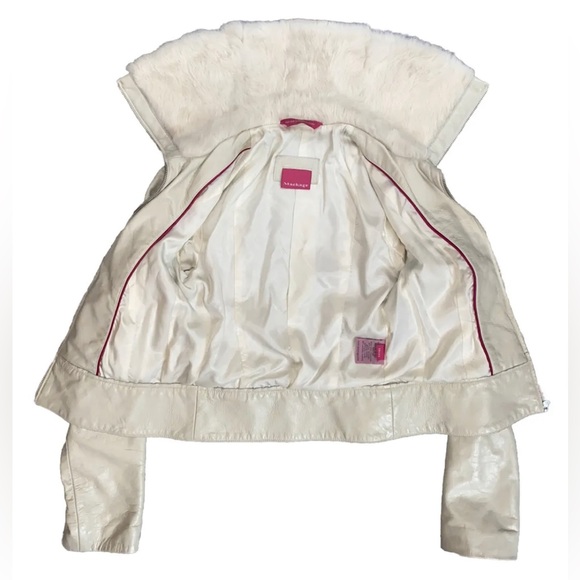 SOLD❣️MACKAGE JACKET Leather & Fur Ivory White - Picture 10 of 14